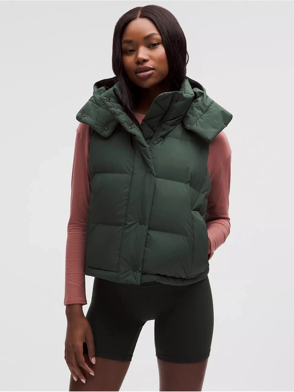Lululemon Wunder Puff 600-Down-Fill Cropped Vest Size 8 in Green